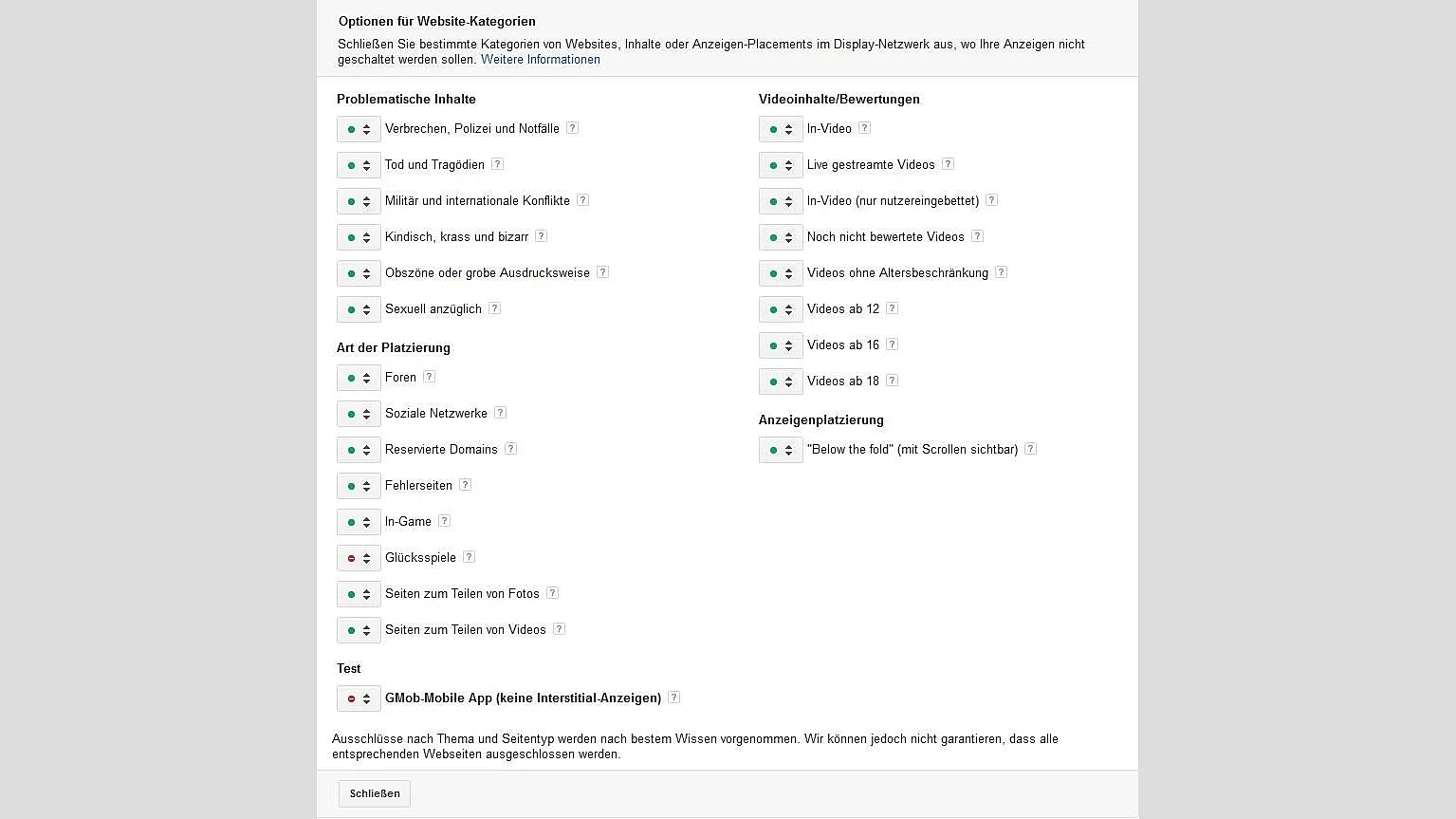 Anpassungsmöglichkeiten für Mobile-App-Placements
