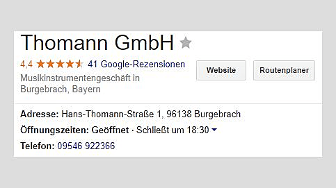 Screenshot eines Rich Snippets für Unternehmen