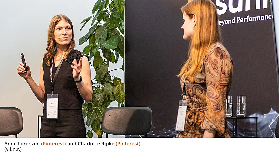 Aufnahme des Vortrags von Anne Lorenzen (Pinterst) und Charlotte Ripke (Pinterest)
