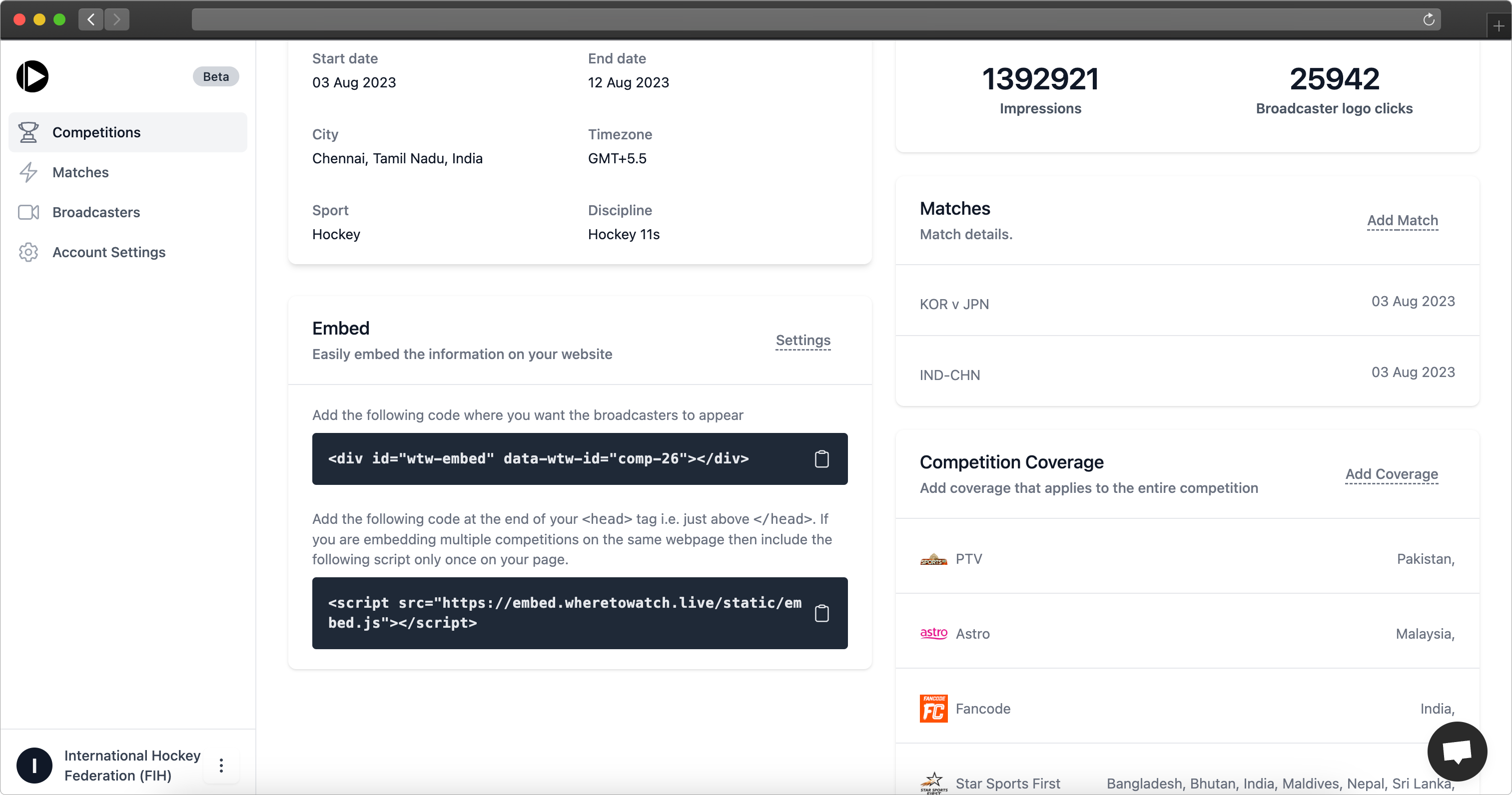 Add to your website admin panel screenshot