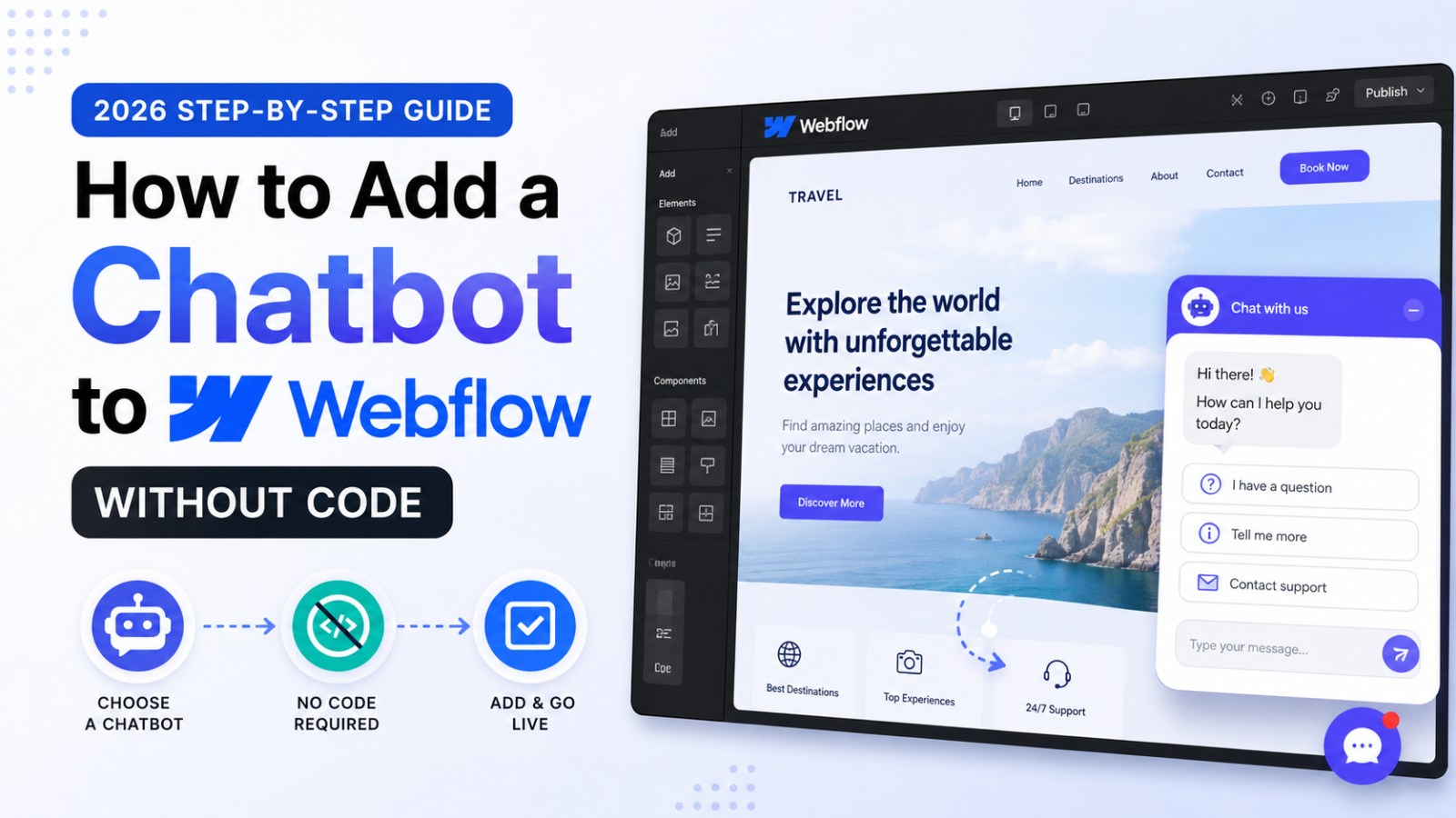 How to Add a Chatbot to Webflow Without Code (2026 Step-by-Step Guide)