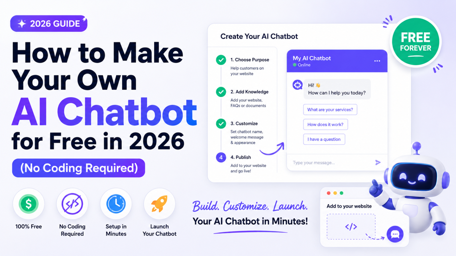 How to Make Your Own AI Chatbot for Free in 2026 (No Coding Required)