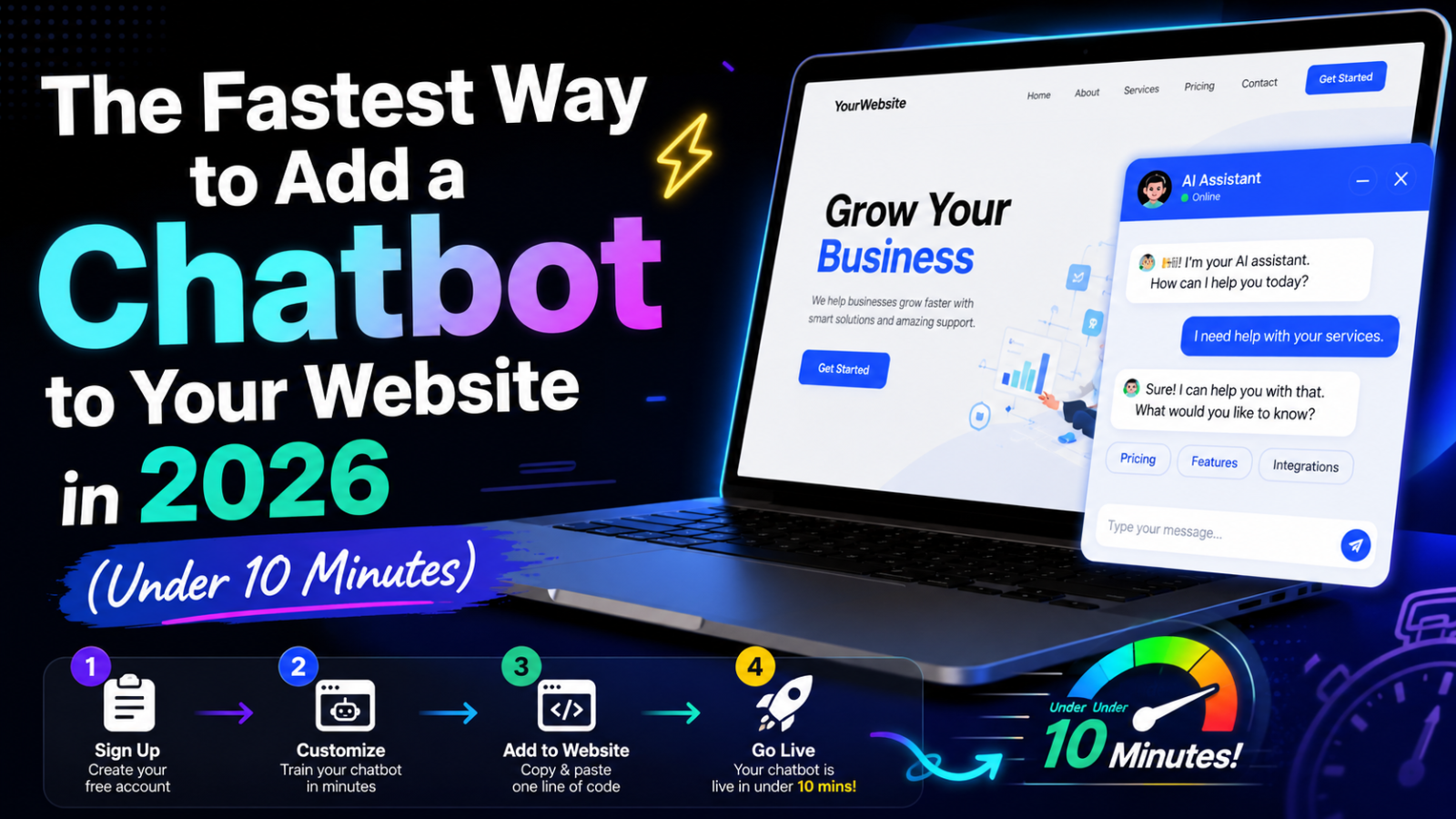 The Fastest Way to Add a Chatbot to Your Website in 2026 (Under 10 Minutes)