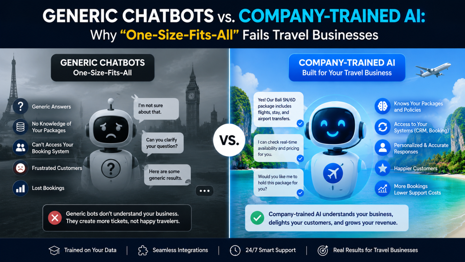 Generic Chatbots vs. Company-Trained AI: Why "One-Size-Fits-All" Fails Travel Businesses