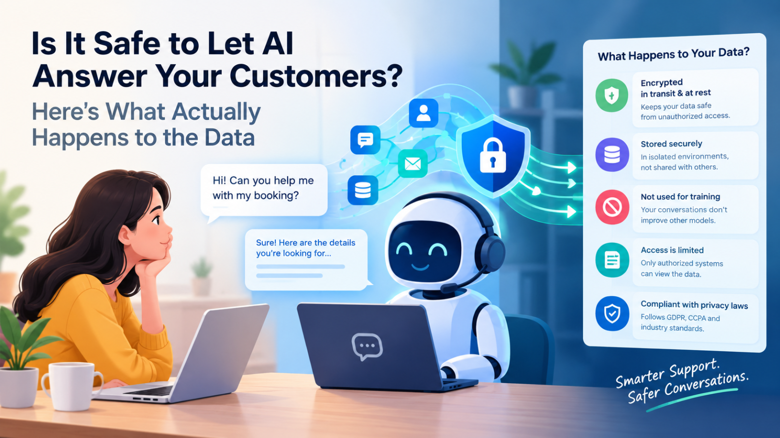 Is It Safe to Let AI Answer Your Customers? Here's What Actually Happens to the Data