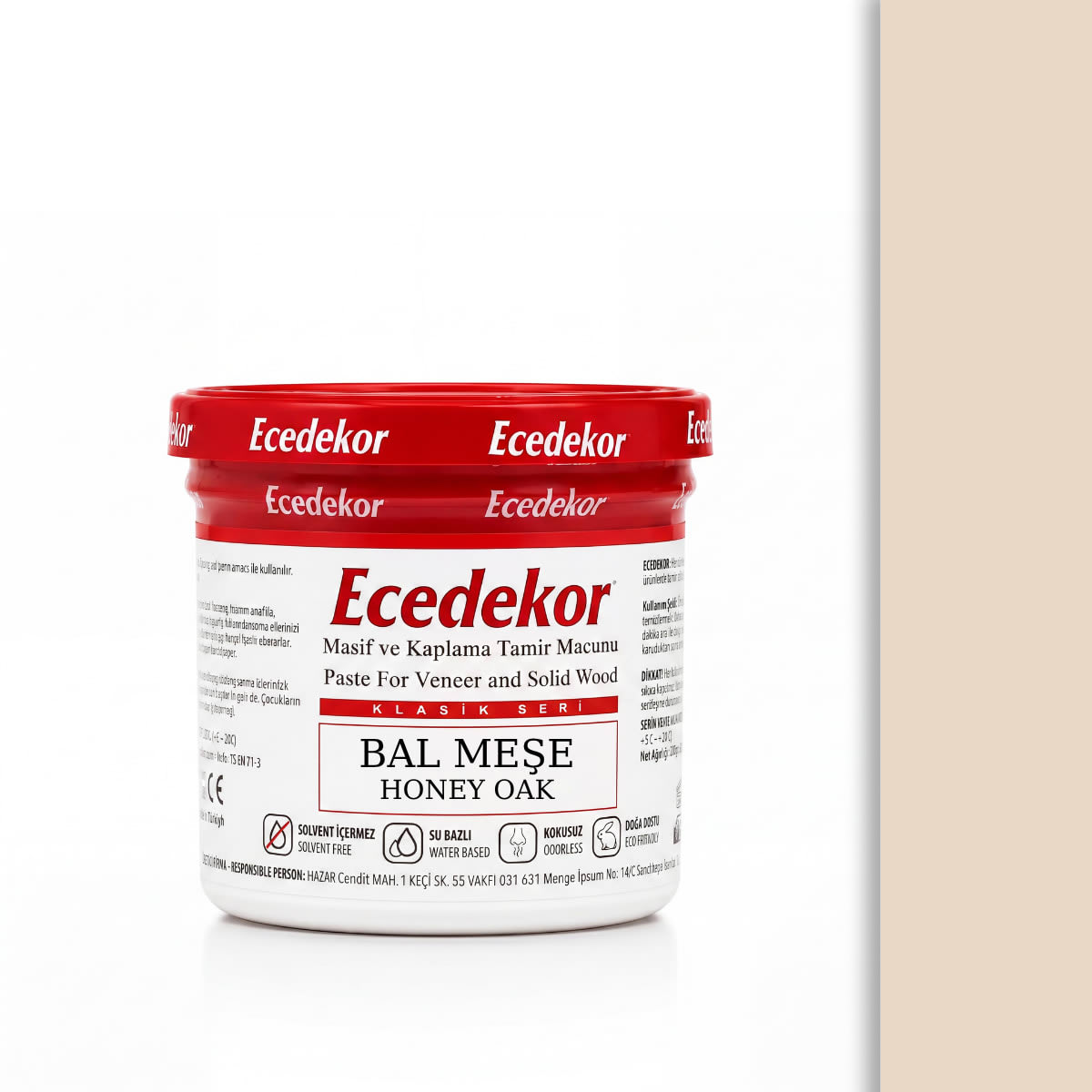 Ecedekor Ahşap Dolgu Macunu Bardak (200gr) — Bal Meşe