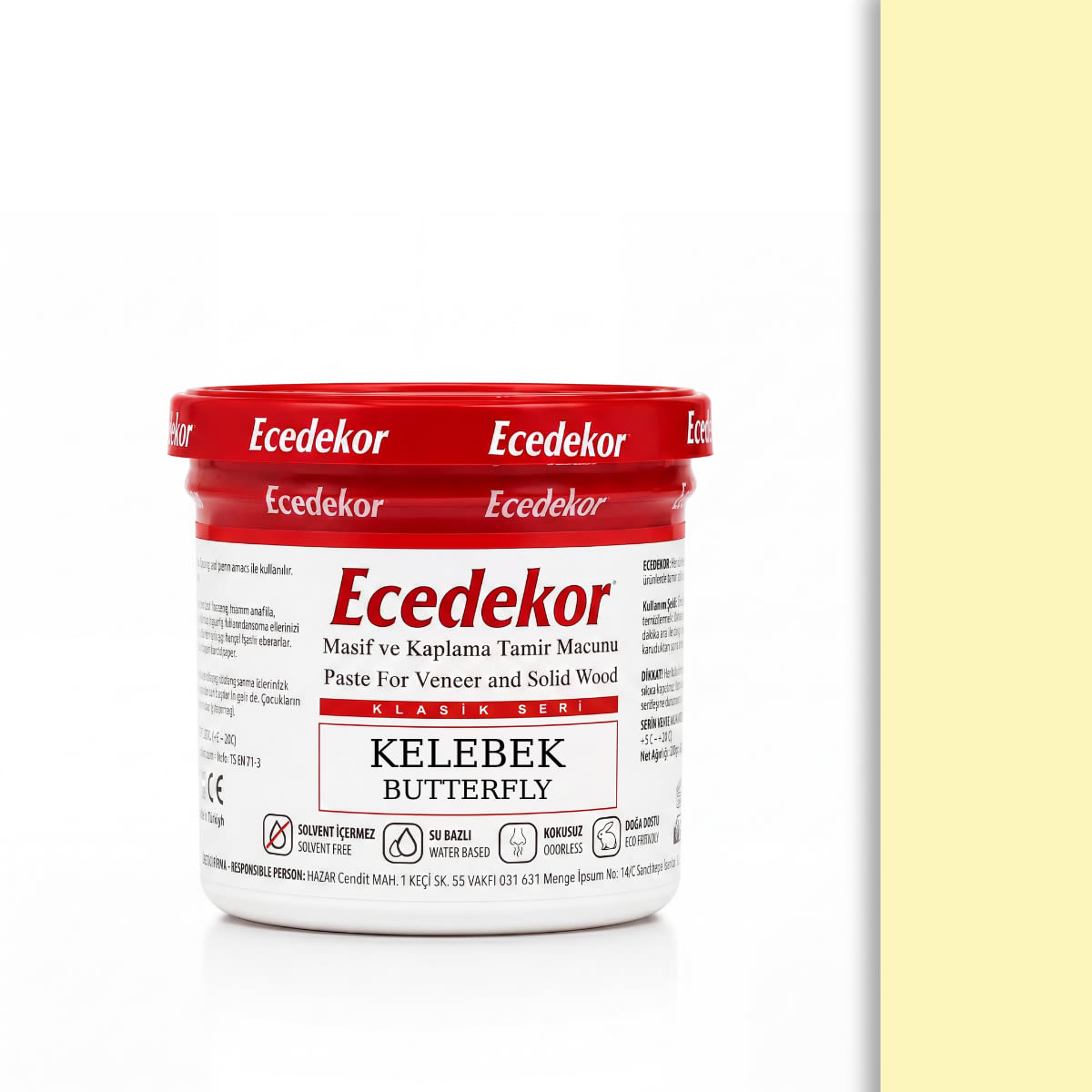 Ecedekor Ahşap Dolgu Macunu Bardak (200gr) — Kelebek