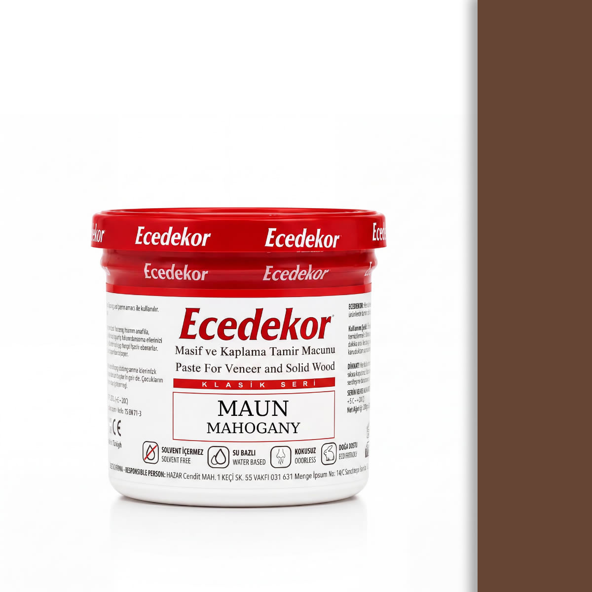 Ecedekor Ahşap Dolgu Macunu Bardak (200gr) — Maun