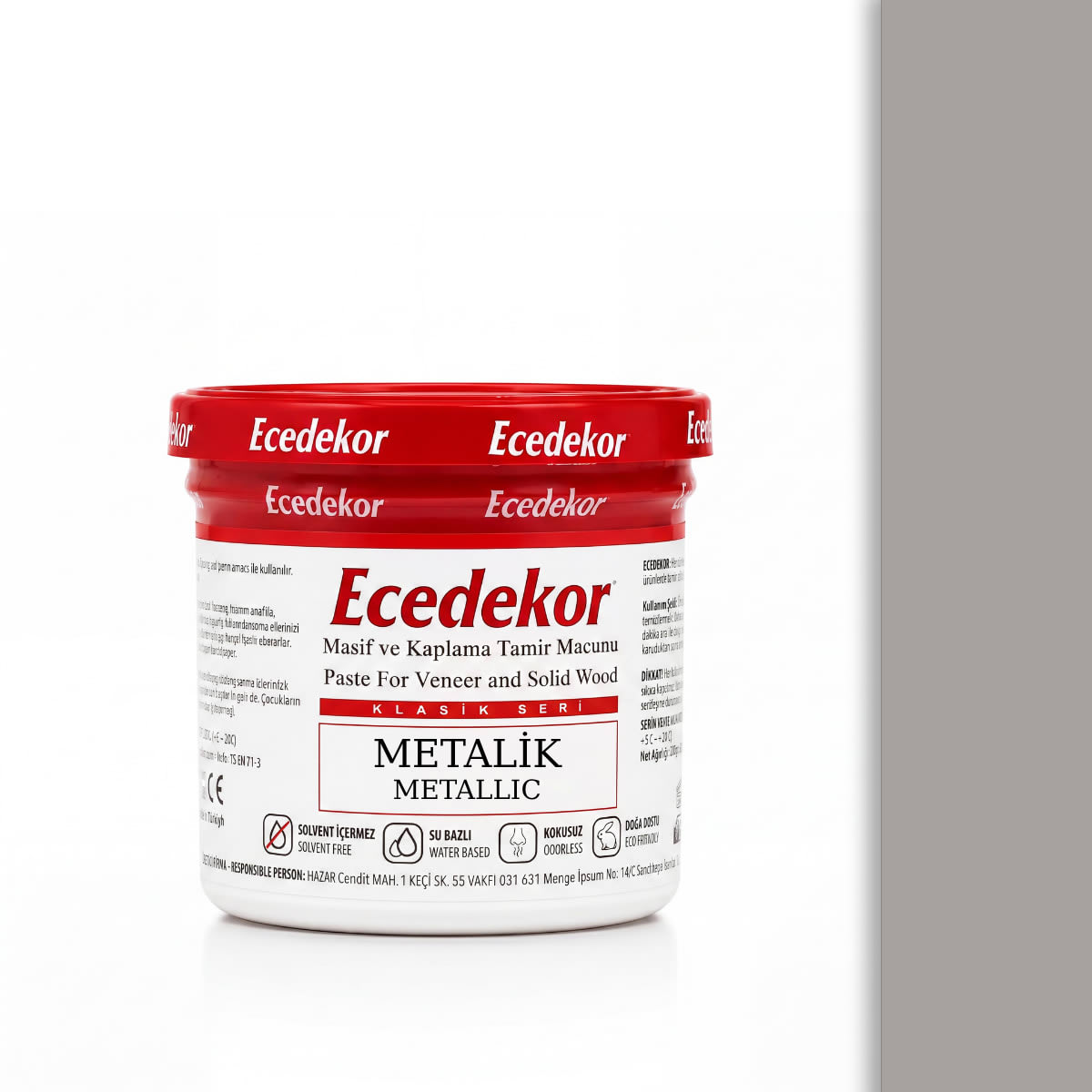 Ecedekor Ahşap Dolgu Macunu Bardak (200gr) — Metalik