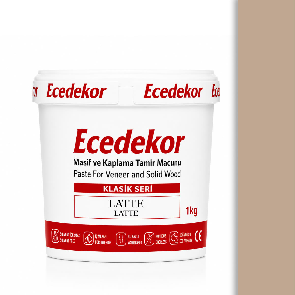 Ecedekor Ahşap Dolgu Macunu Kova (1000gr) — Latte