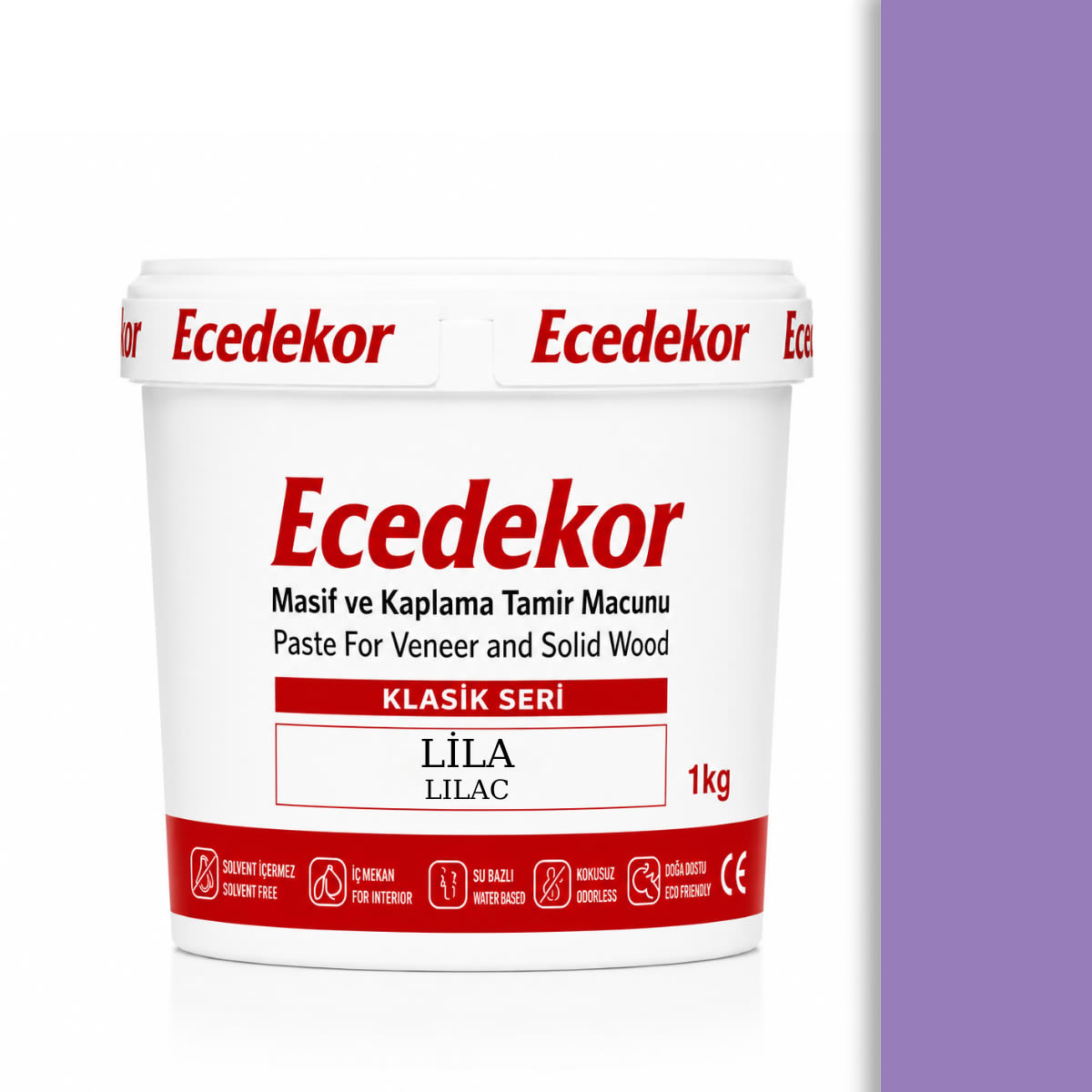 Ecedekor Ahşap Dolgu Macunu Kova (1000gr) — Lila