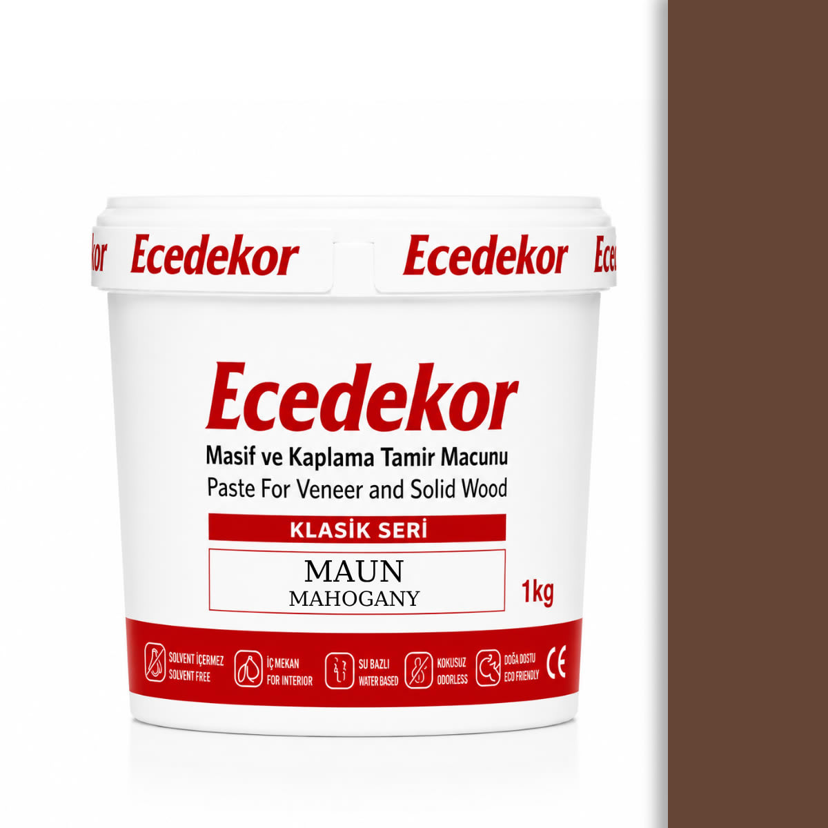 Ecedekor Ahşap Dolgu Macunu Kova (1000gr) — Maun