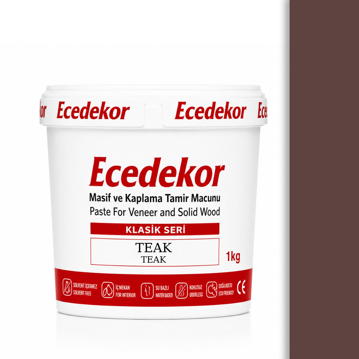 Ecedekor Ahşap Dolgu Macunu Kova (1000gr) — Teak