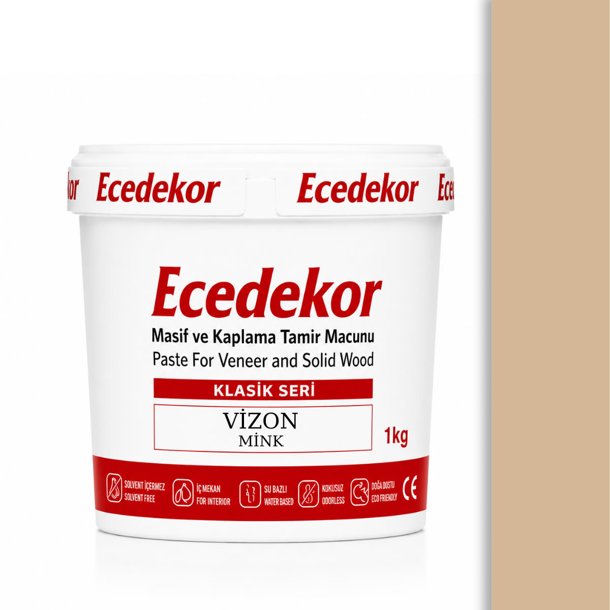 Ecedekor Ahşap Dolgu Macunu Kova (1000gr) — Vizon