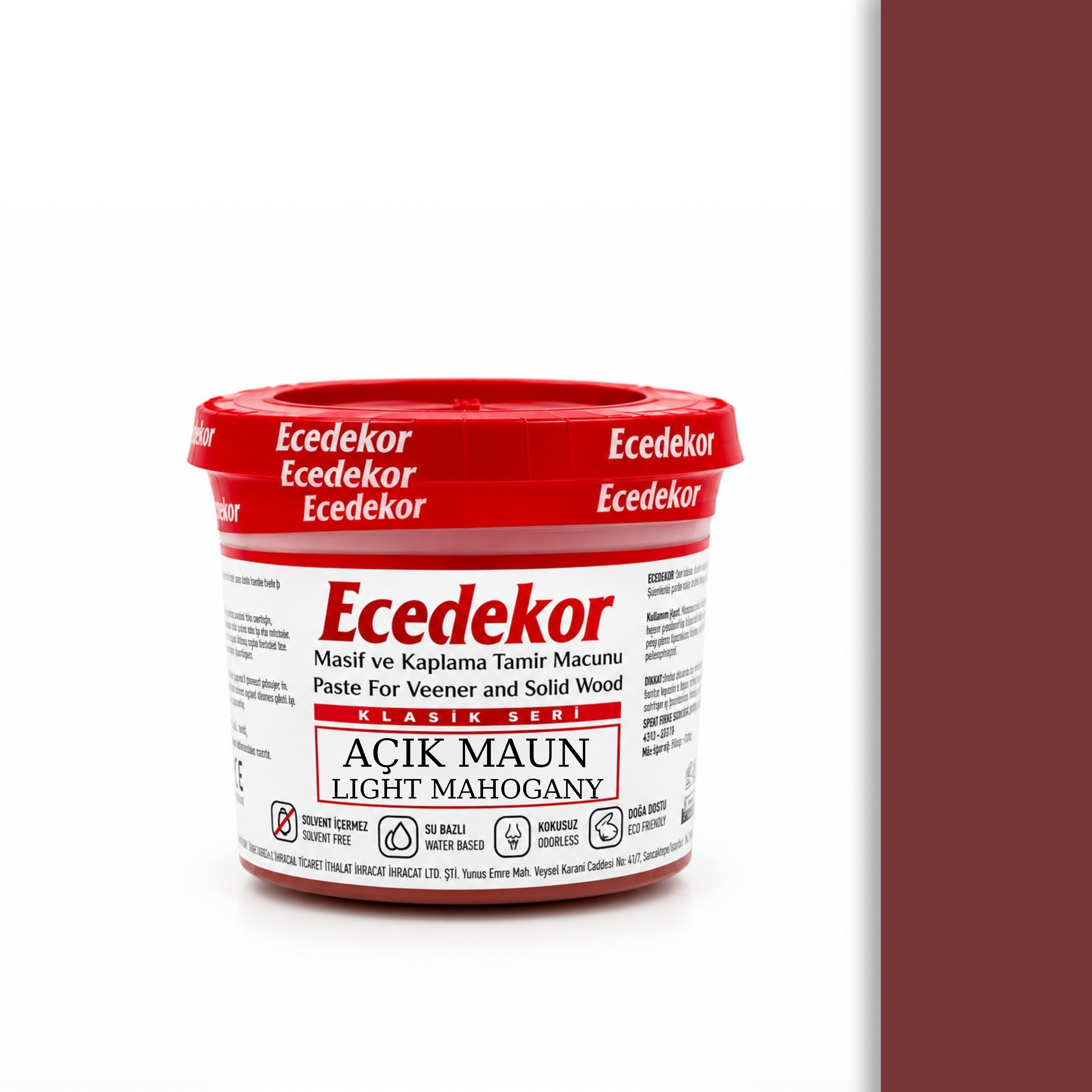 Ecedekor Holzspachtelmasse, Becher (200 g) — Helles Mahagoni