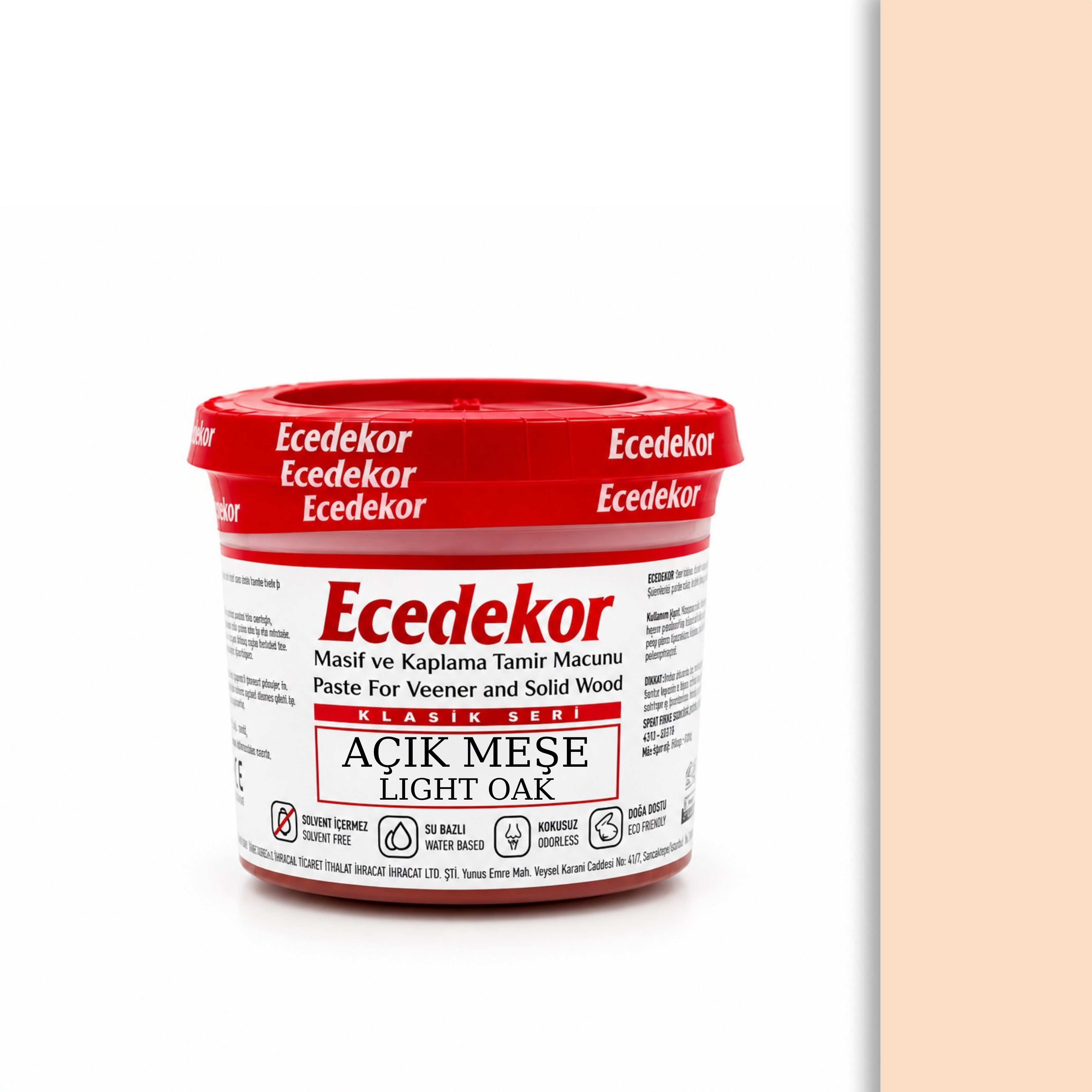 Ecedekor Holzspachtelmasse, Becher (200 g) — Eiche hell