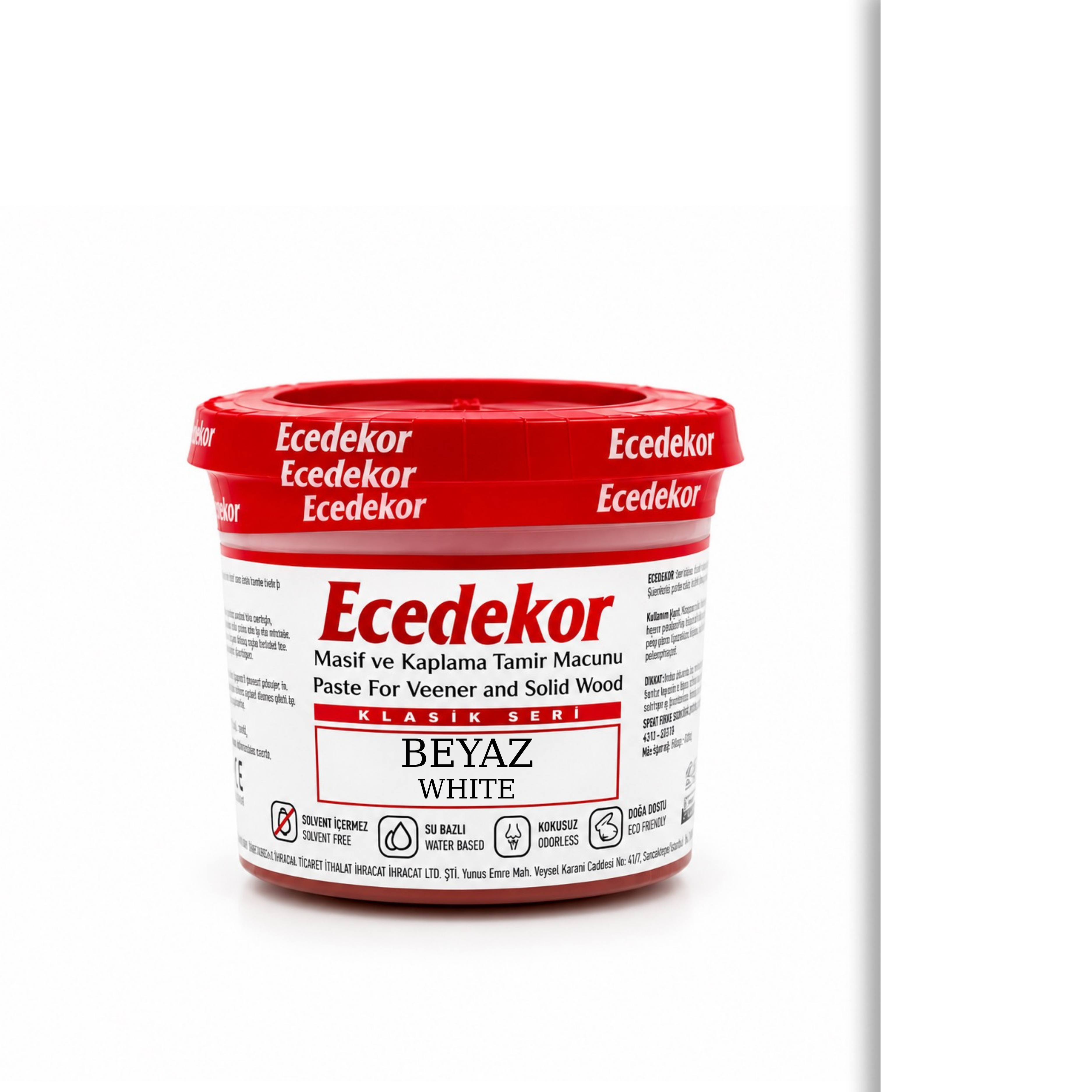 Ecedekor Holzspachtelmasse, Becher (200 g) — Weiß