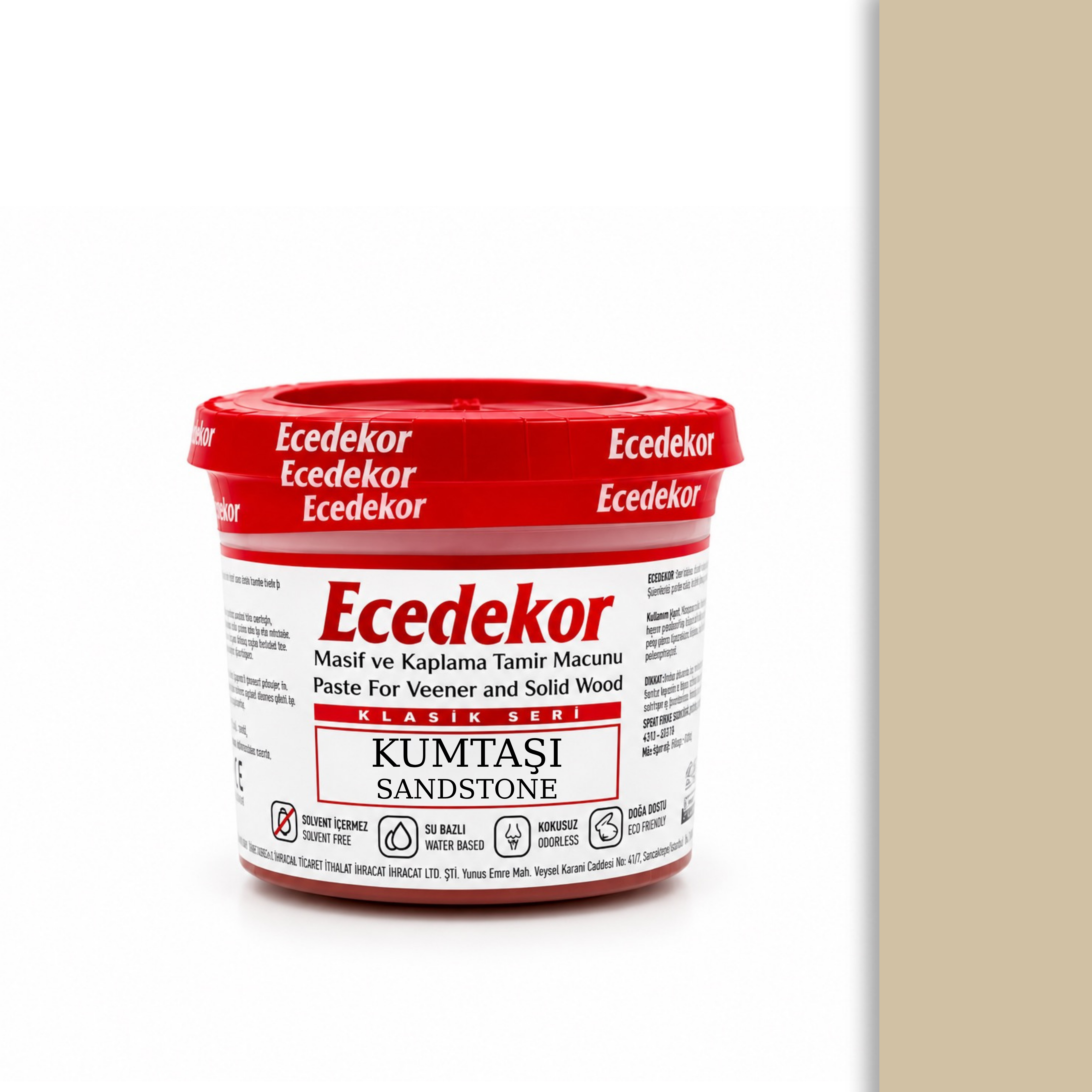 Ecedekor Holzspachtelmasse, Becher (200 g) — Sandstein