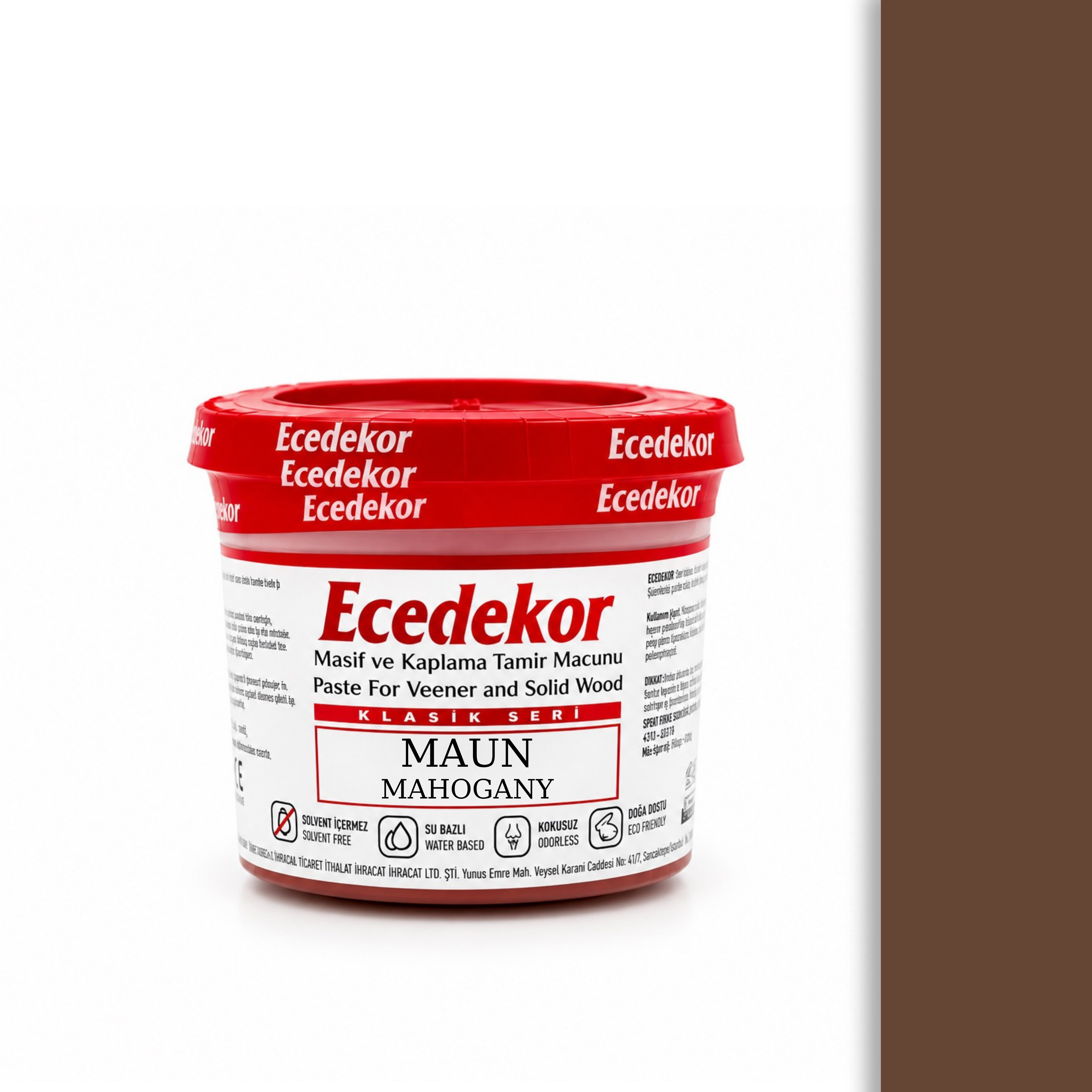 Ecedekor Holzspachtelmasse, Becher (200 g) — Mahagoni