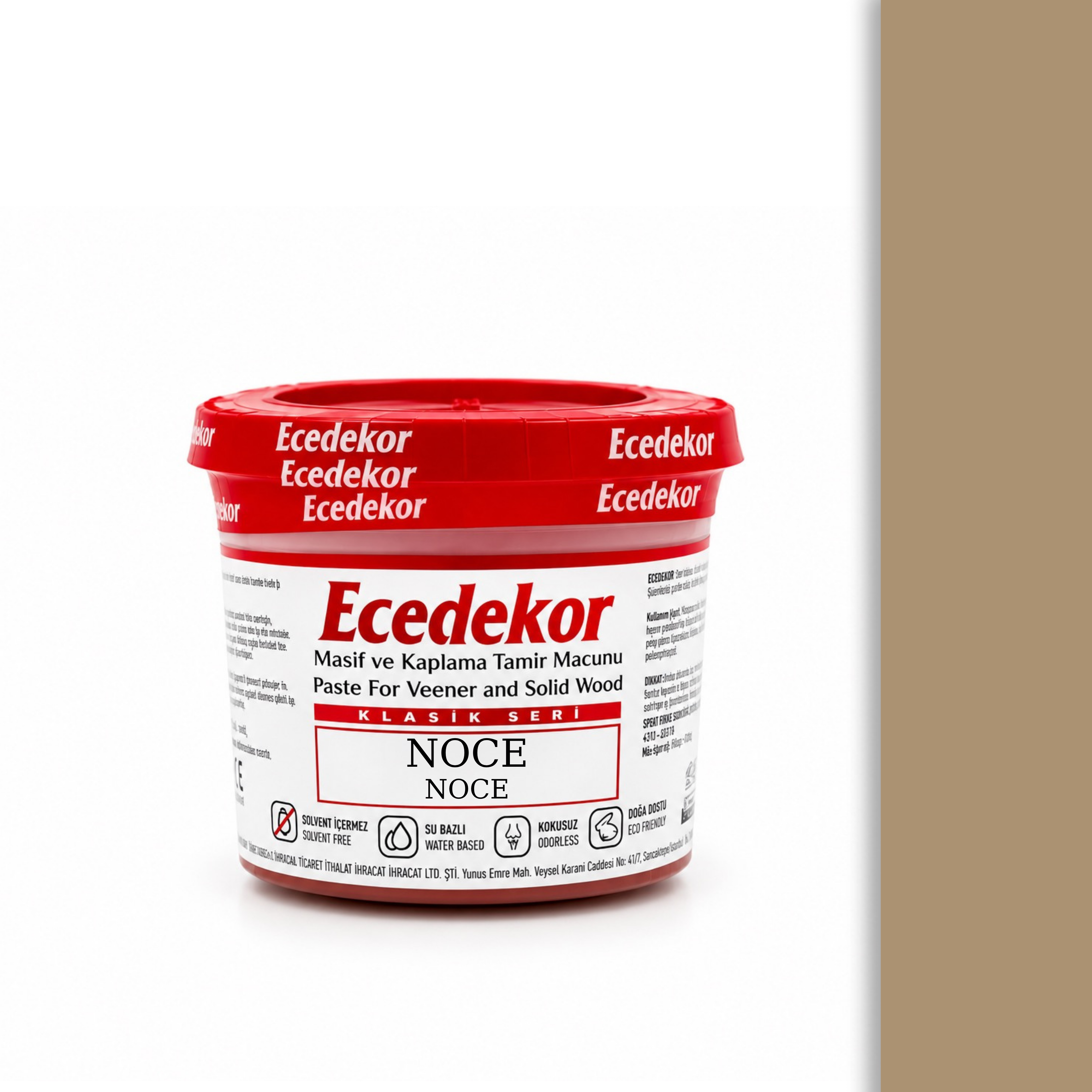 Ecedekor Holzspachtelmasse, Becher (200 g) — Noce