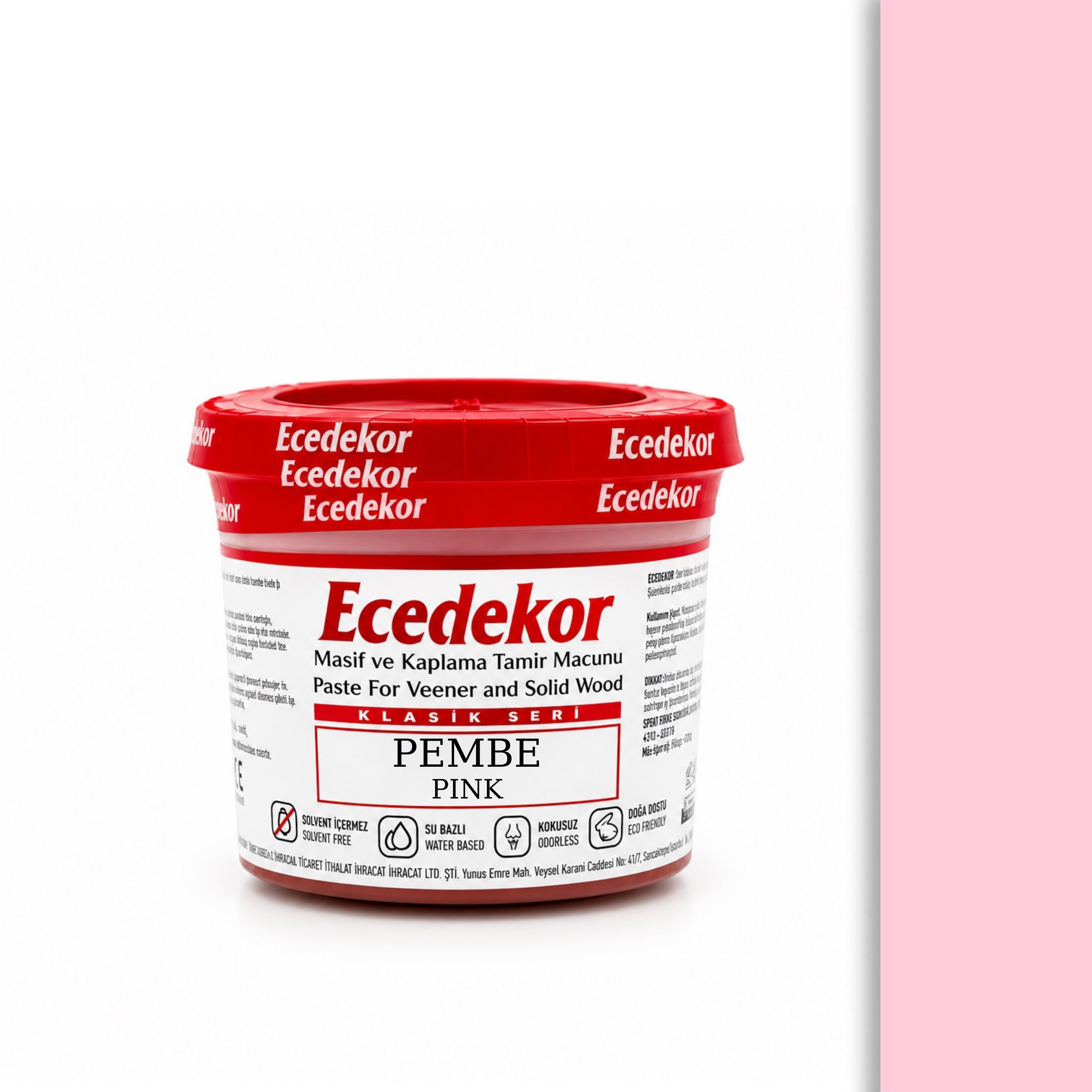 Ecedekor Holzspachtelmasse, Becher (200 g) — Rosa