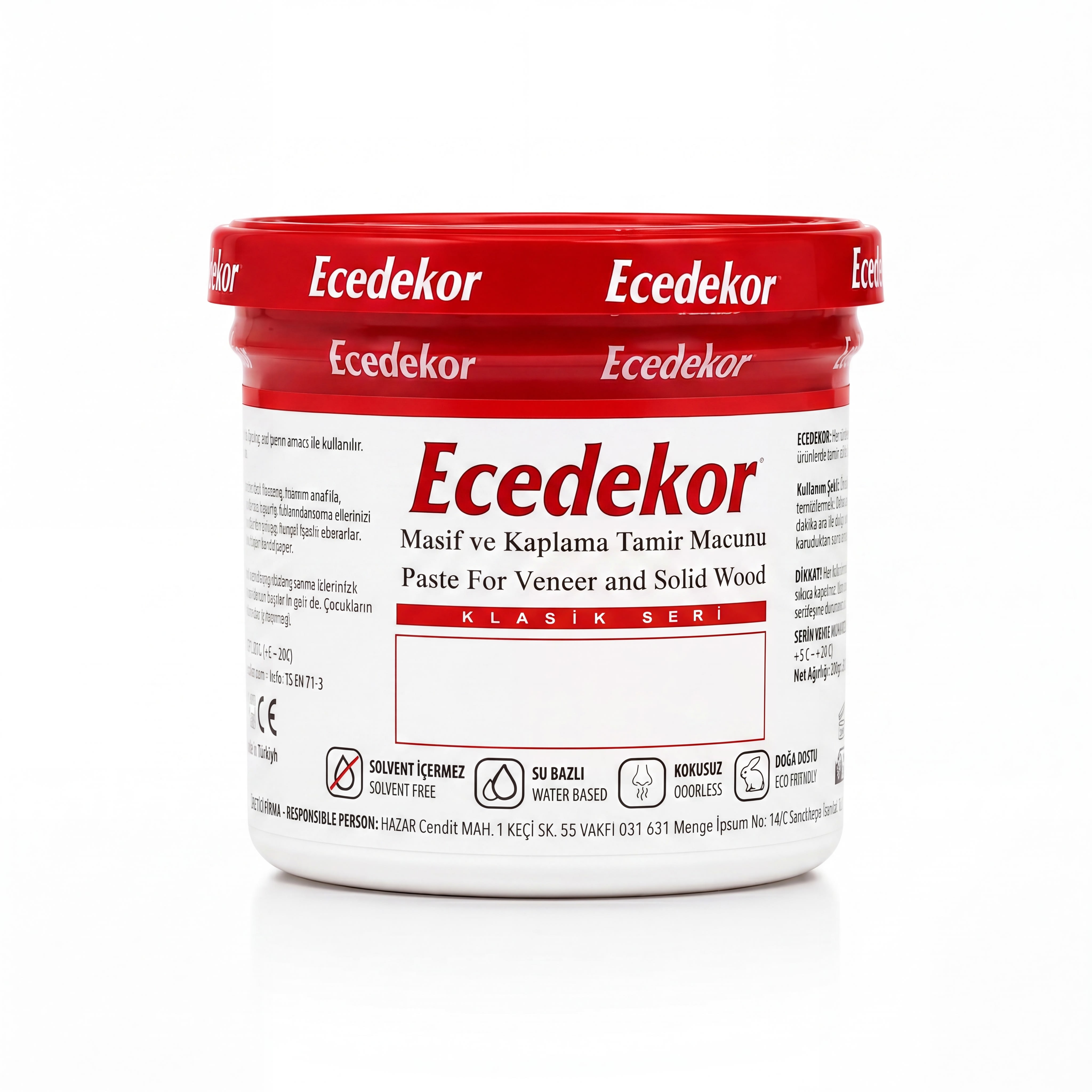 Ecedekor Ahşap Dolgu Macunu Bardak (200gr)