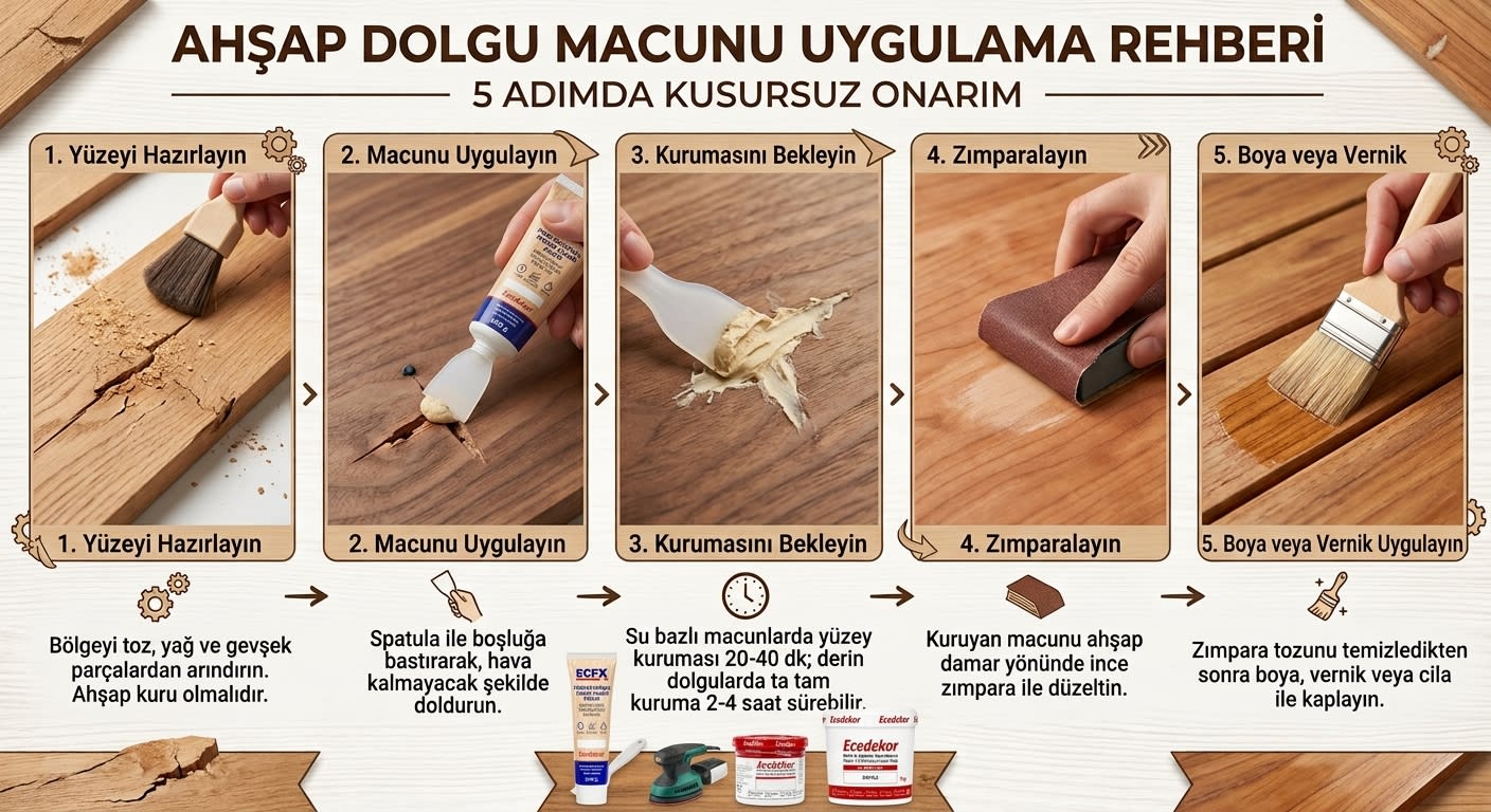 Ahşap Dolgu Macunu Nasıl Kullanılır? Adım Adım Uygulama Rehberi