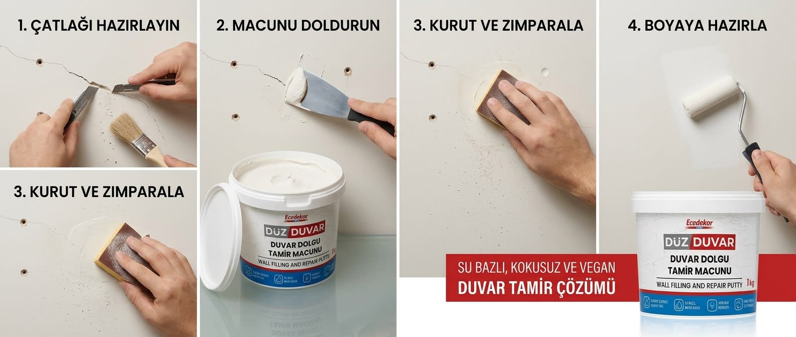 Duvar Çatlağı ve Delik Dolgusu Nasıl Yapılır?