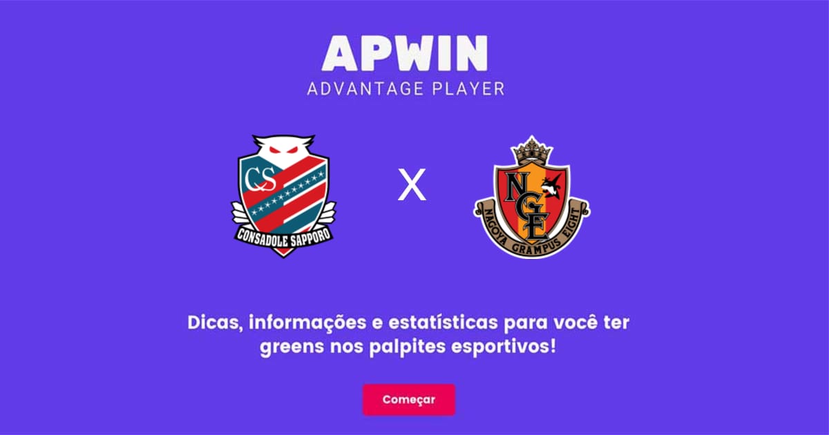 Consadole Sapporo x Nagoya Grampus Estatísticas | 30/07/2022 | APWin