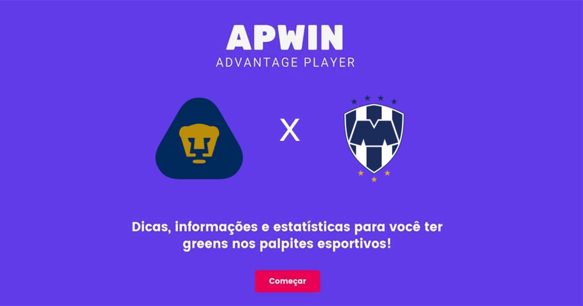 Pumas UNAM x Monterrey Estatísticas | 31/07/2022 | APWin