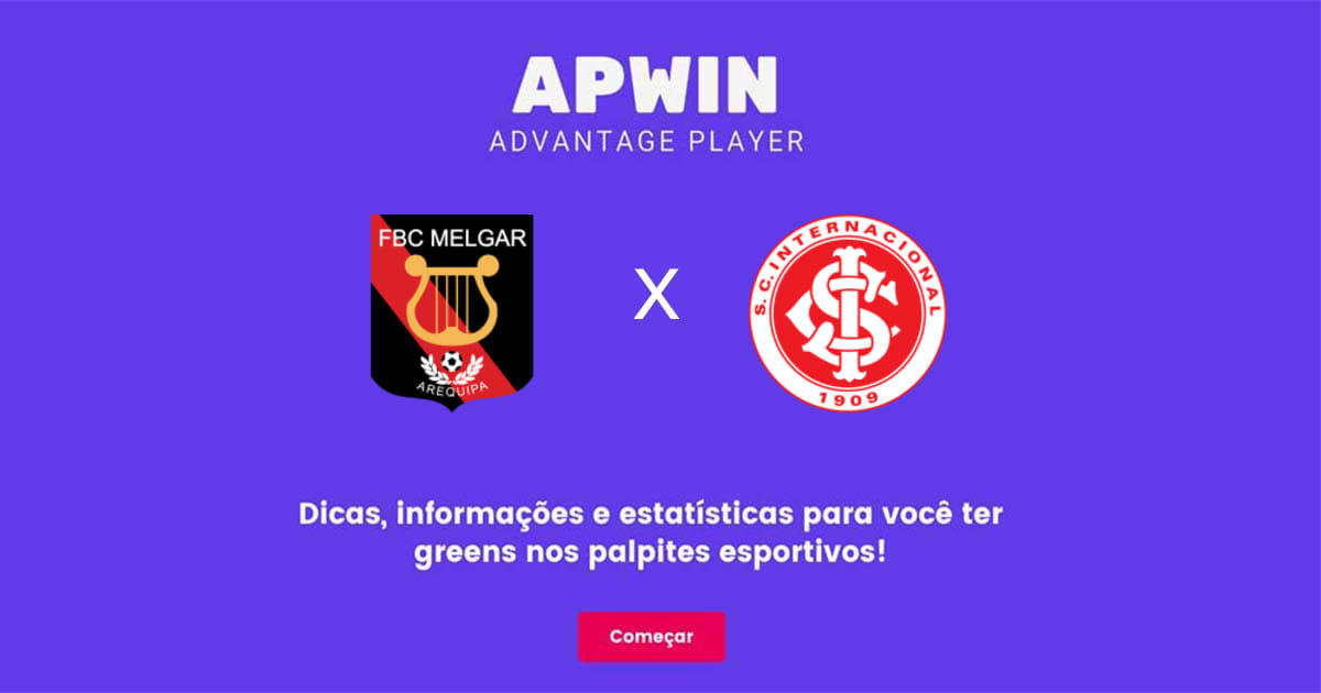 Melgar x Internacional Estat&iacute;sticas | 04/08/2022 | APWin