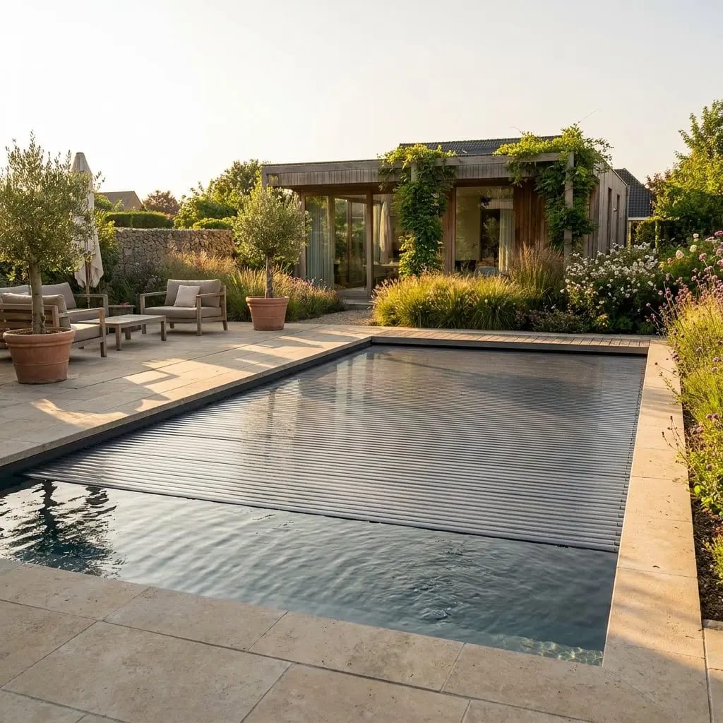 Pool Lamellenabdeckung
