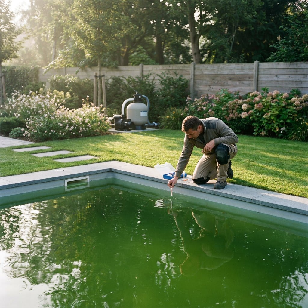 Groen zwembadwater: oorzaken, onderhoud en oplossing