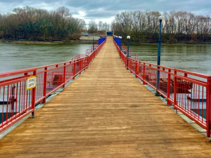 Голутвинский наплавной мост в Коломне открыт для движения пешеходов