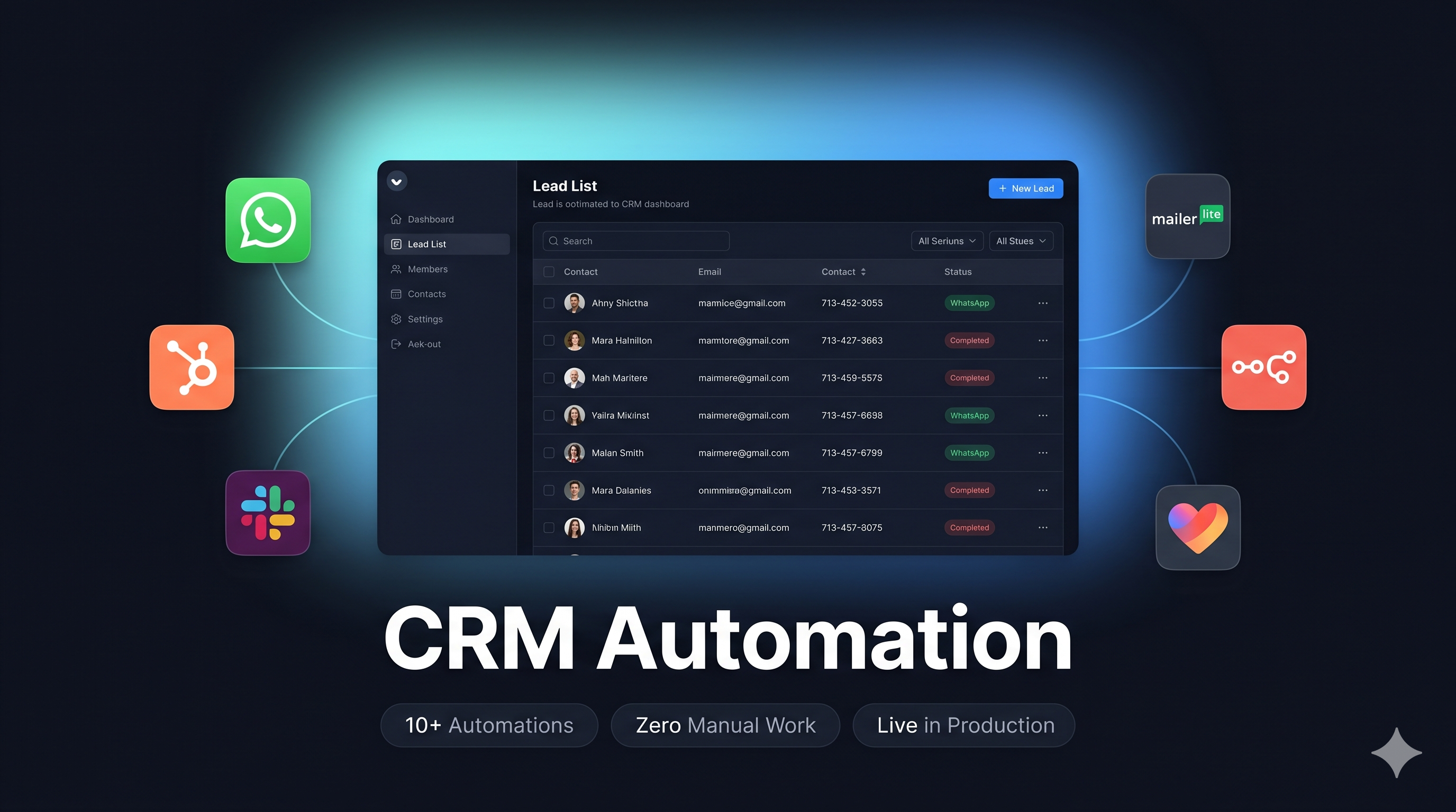 CRM Automation Dashboard for Marketing Agency