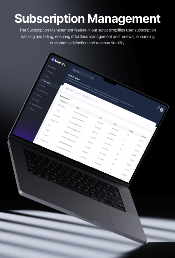 Zaisub - Subscription & Billing Management Laravel Script. - 9