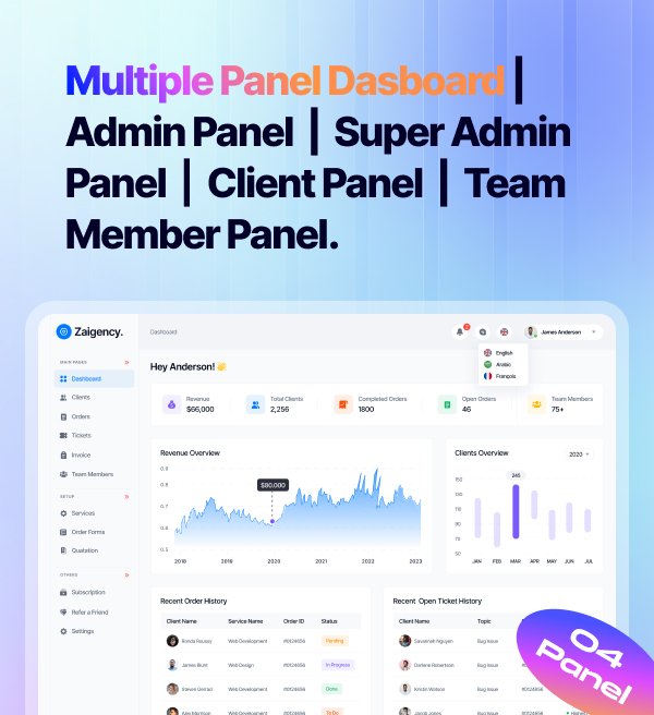 Zaigency - Services, Clients, Sales & Teams Management Laravel Script - 5