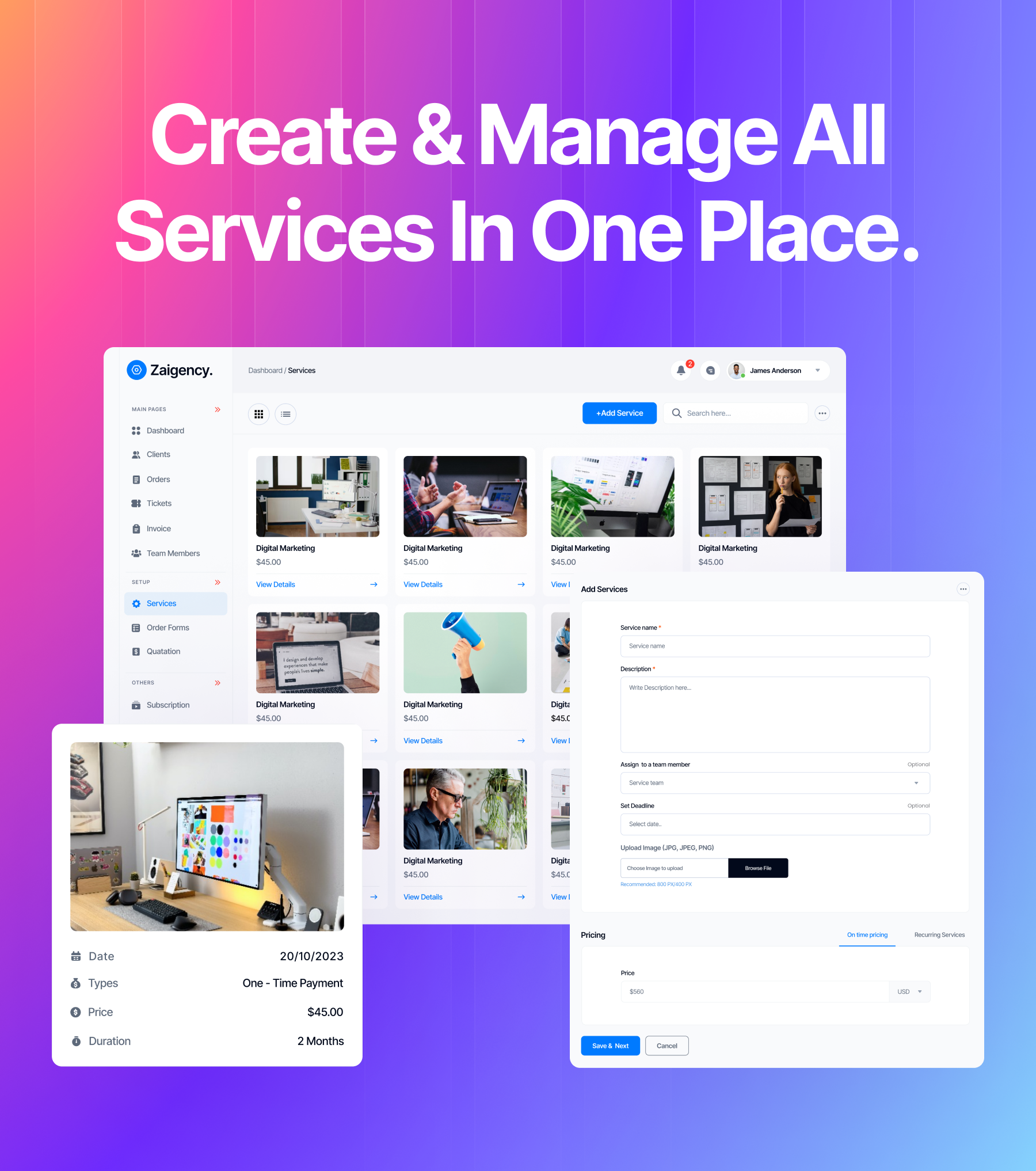 Zaigency - Services, Clients, Sales & Teams Management Laravel Script - 14
