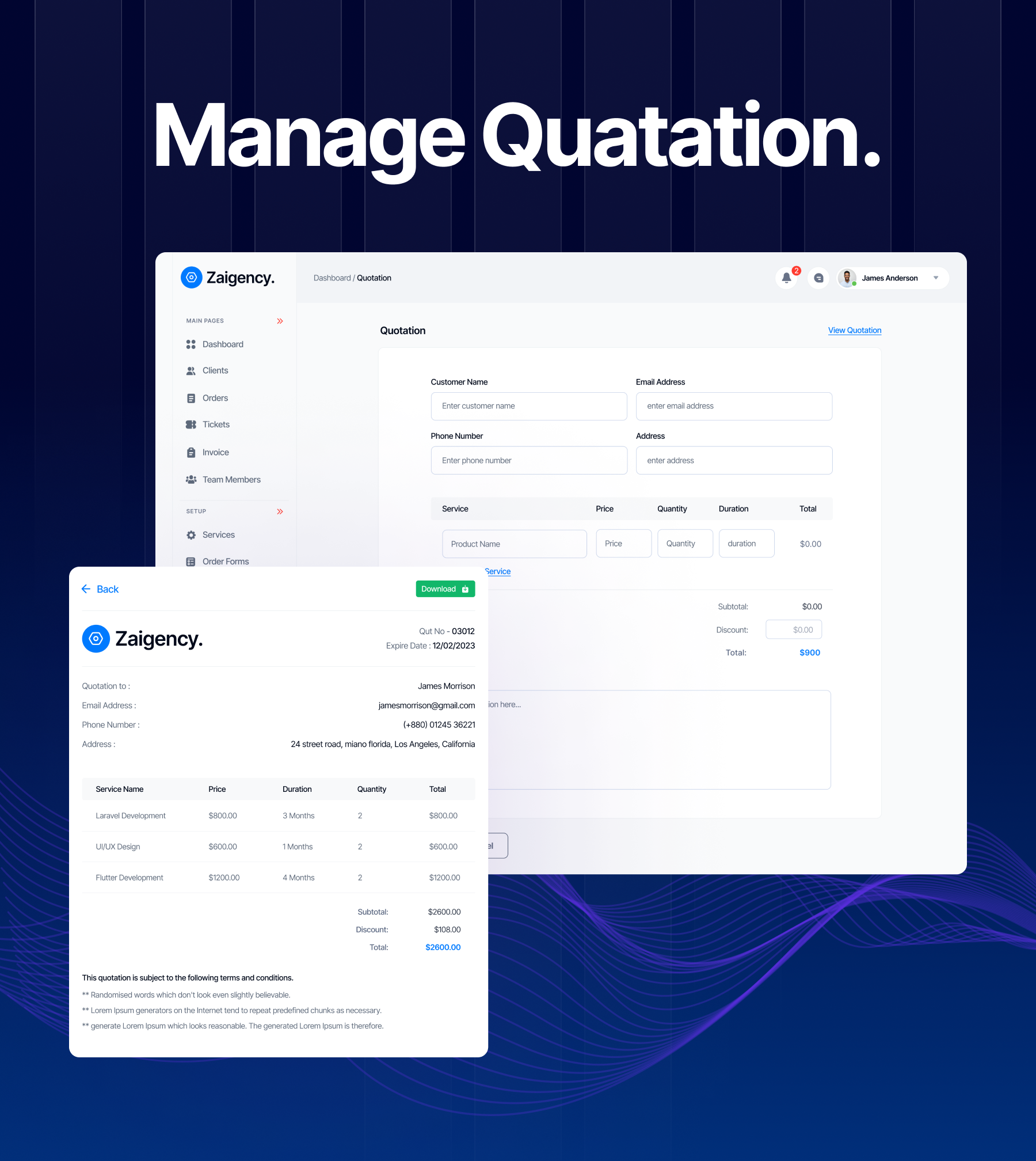 Zaigency - Services, Clients, Sales & Teams Management Laravel Script - 13