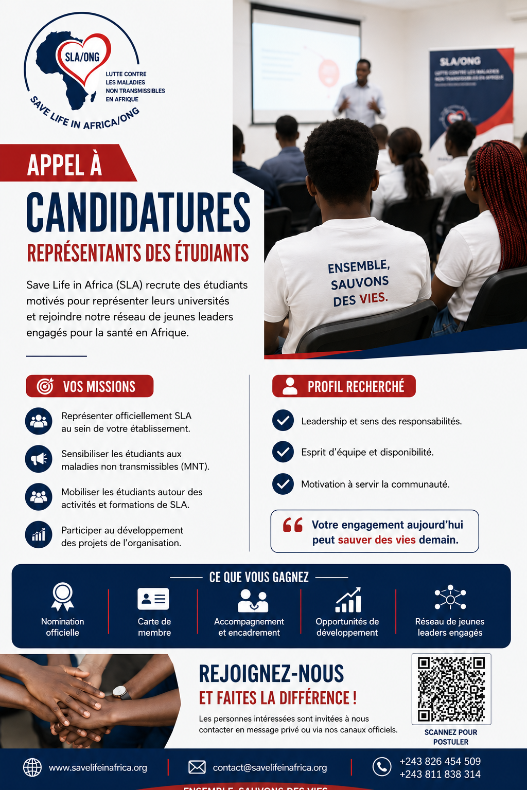 Appel à candidatures – Représentants des Étudiants SLA