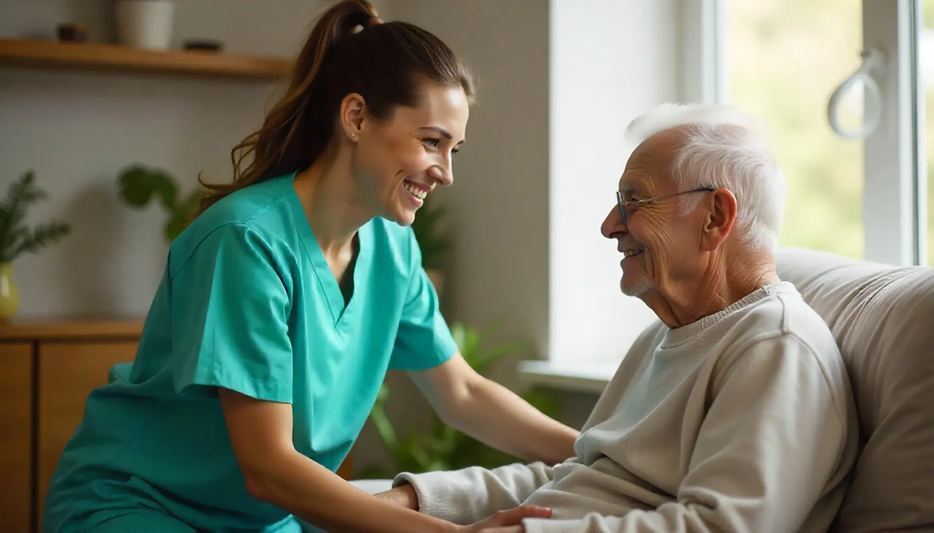 Caregiver with patient