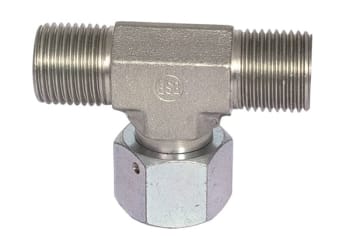 Ansats T-kobling med svivel BSP 1/4"