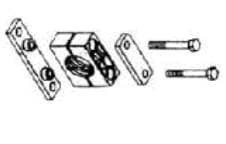 FSTFV410  Rør klammer, type E utvidet plate. Inkl.  Hexagon bolter, dekk-plate.clamp body