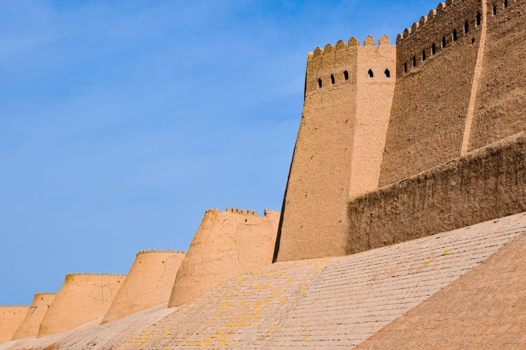 Walls of Ichan-Kala in Khiva, Uzbekistan