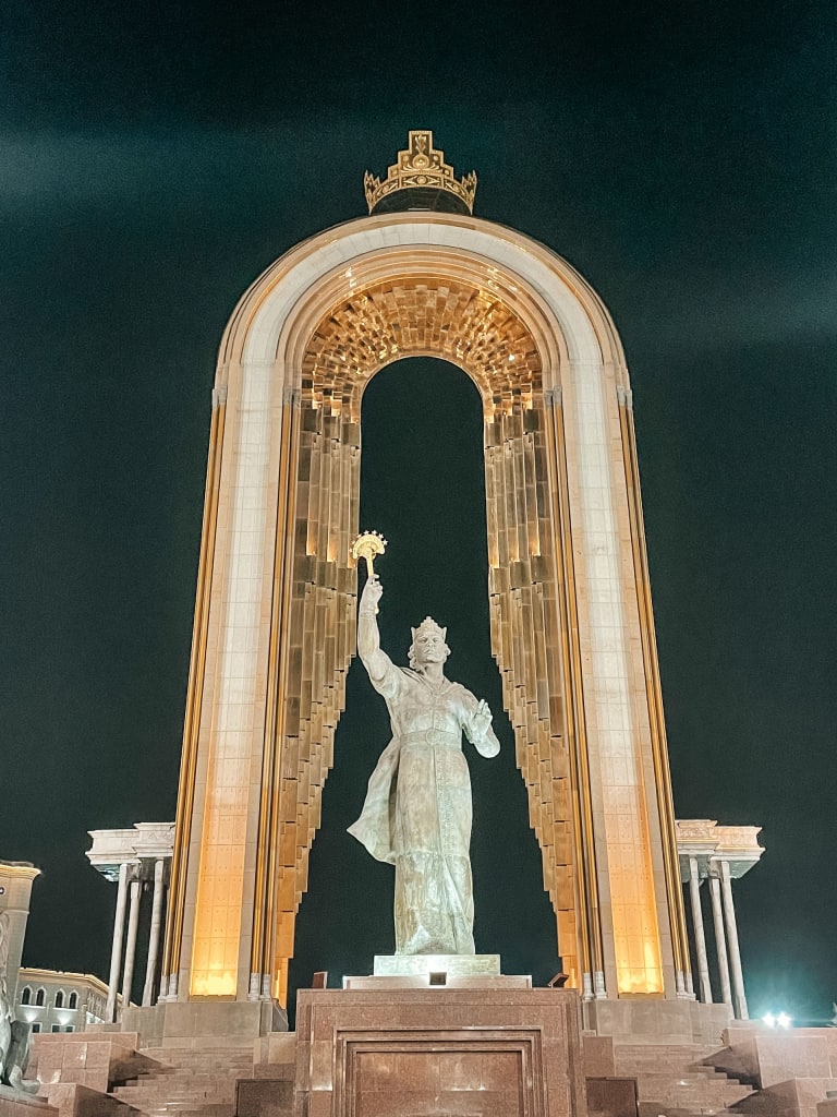 Ismoili Somoni Monument in Dushanbe, Tajikistan