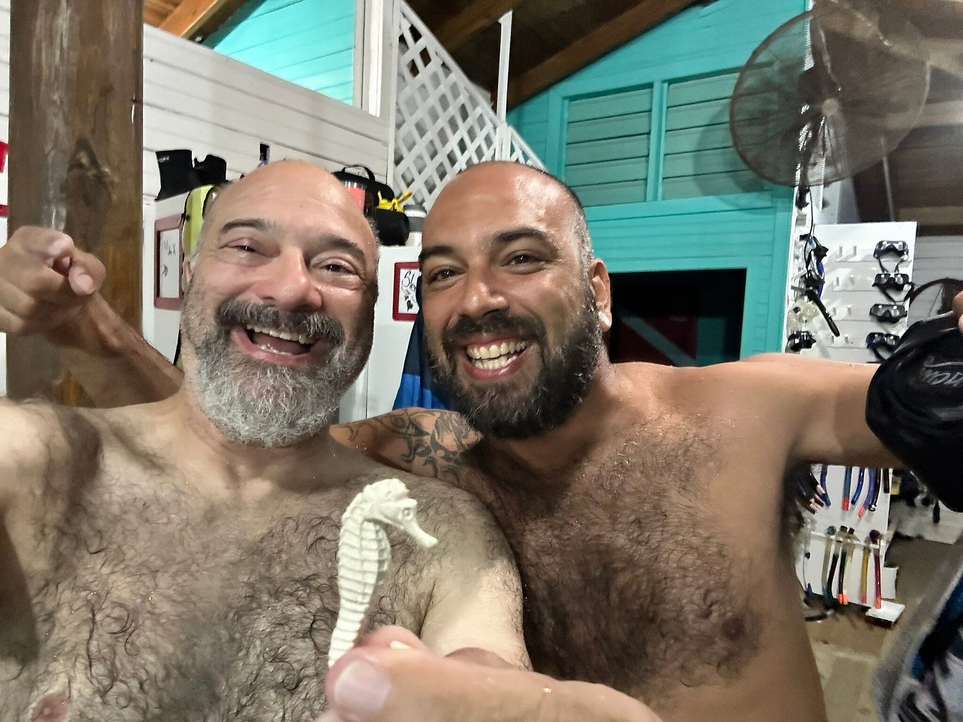 Friends at the Dive Shop
