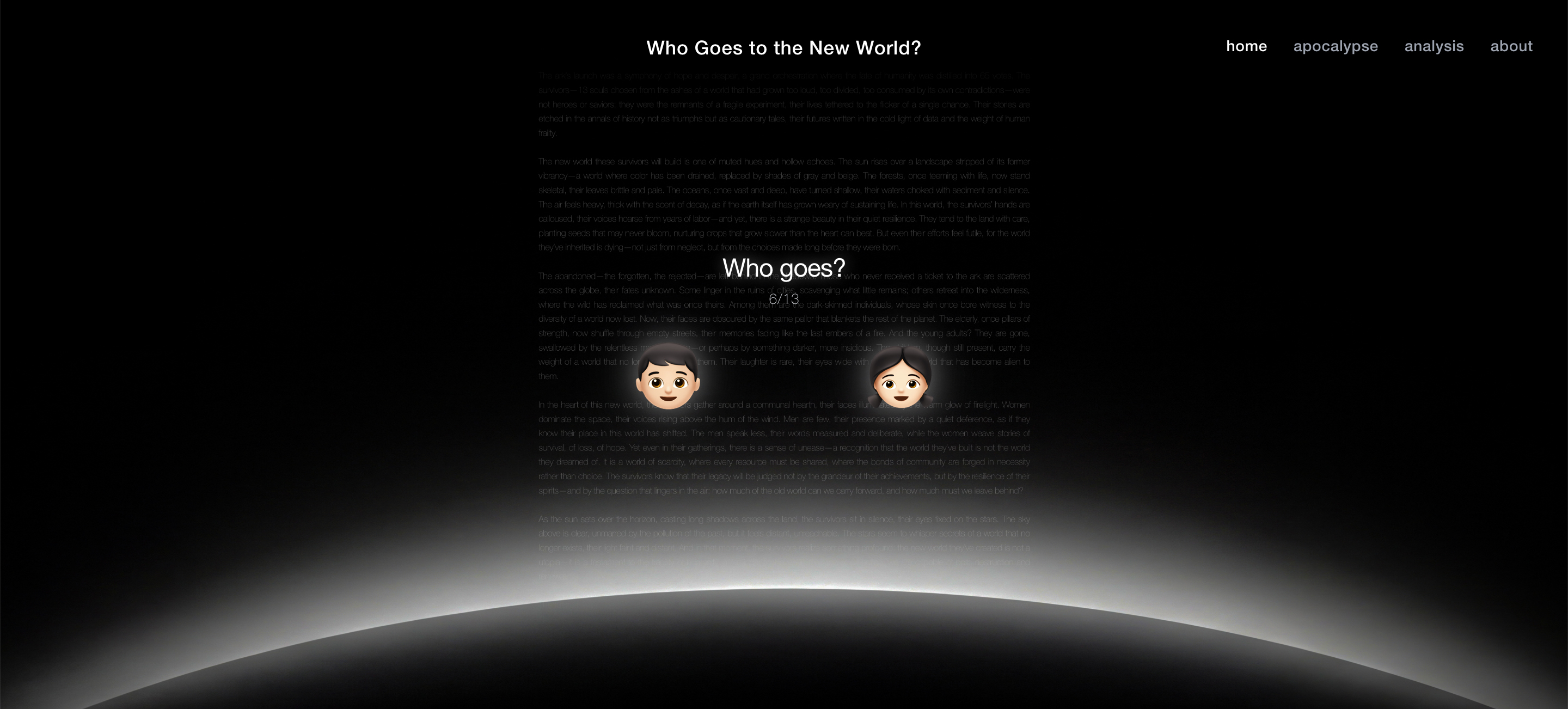 Who Goes to the New World? 1