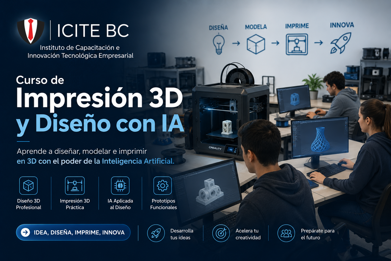 CURSO DE IMPRESIÓN 3D y Diseño con IA — Desde Cero