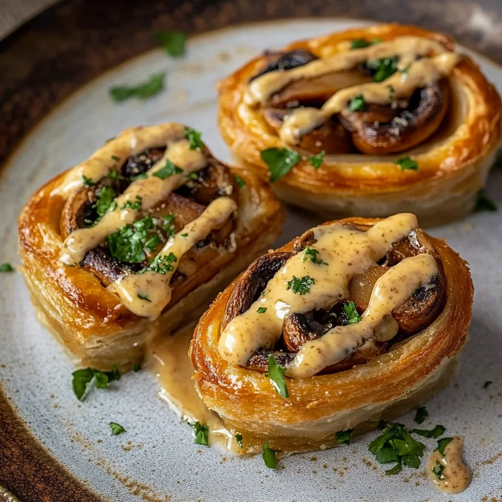 Blätterteigtaschen mit Champignons