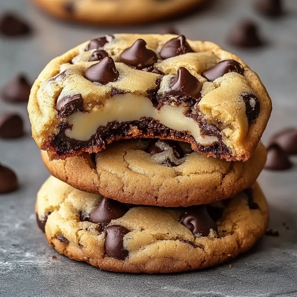 Mit Käsekuchen gefüllte Chocolate-Chip-Cookies
